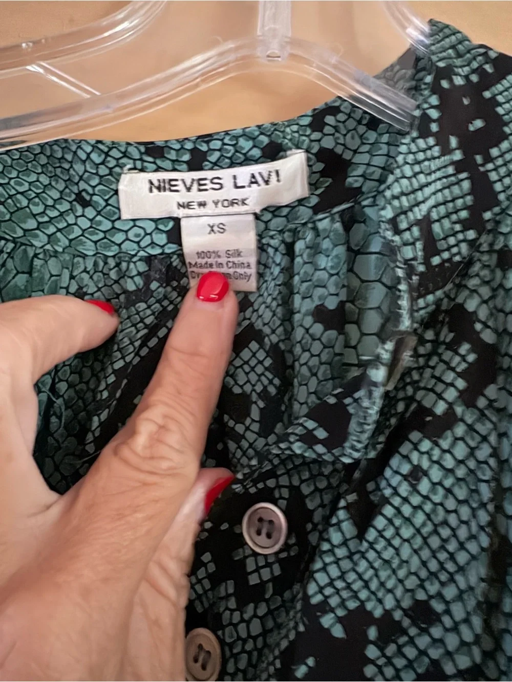 Nieves Lavi Teal and Black Snake-Print Maxi Dress - Picture 4 of 7